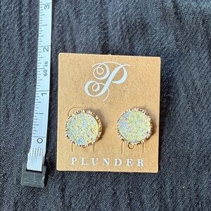 ‼️NWT Plunder Gold and Iridescent Round Earrings